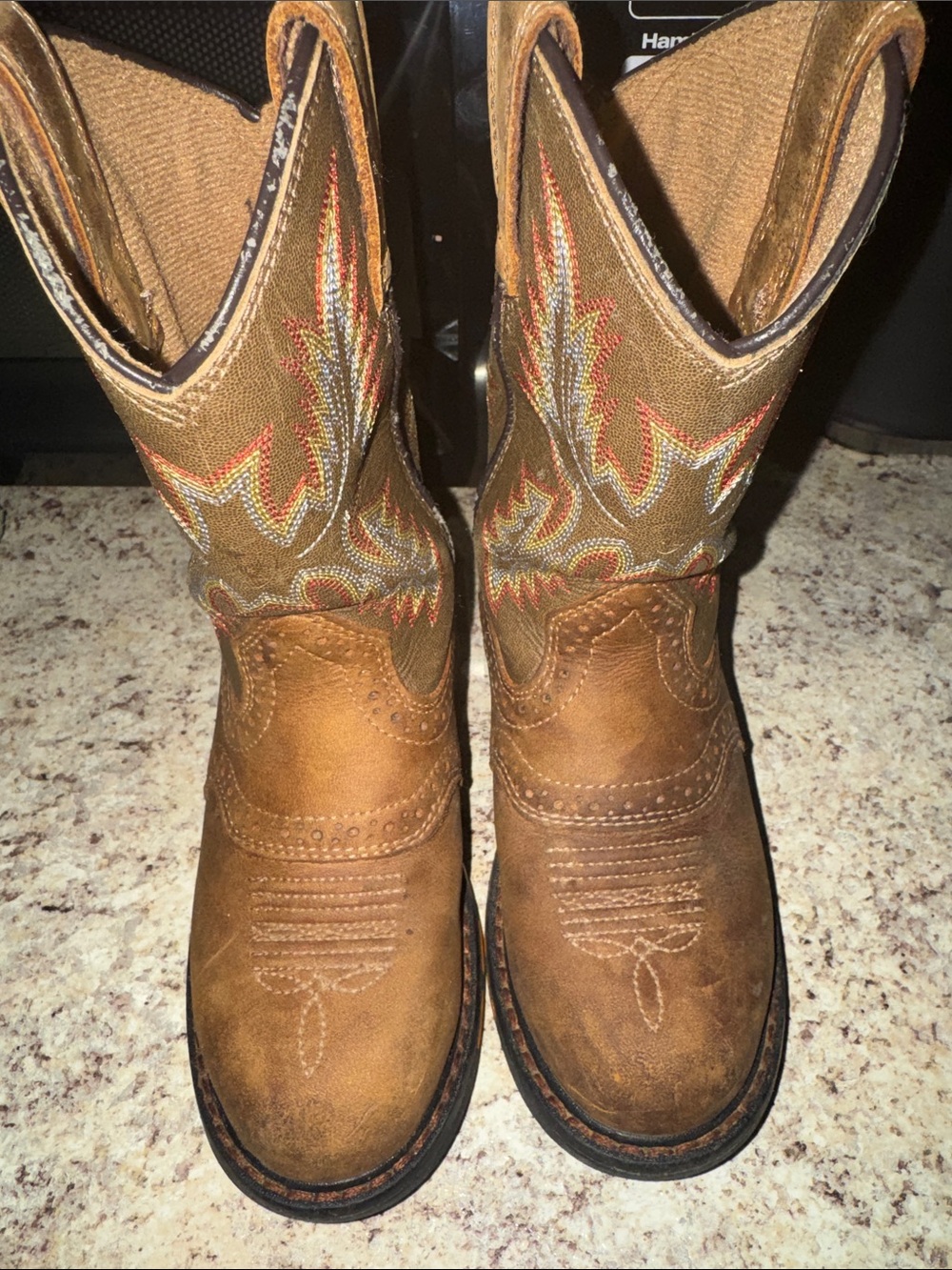 Ariat Brown Kids Western Embroidered Pull-On Boots